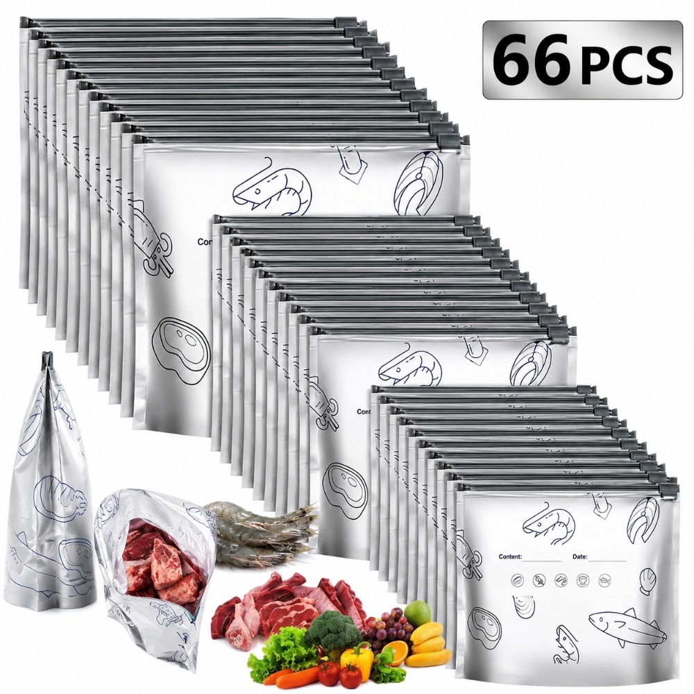 Food Storage Zipper Bags - 66Pcs Aluminum Foil Food Storage Bag