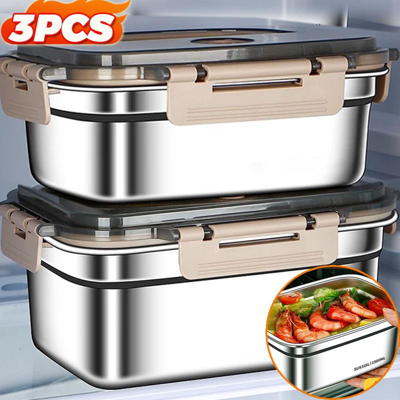Food Storage Box Large - Large Capacity Bento Box Stainless Steel