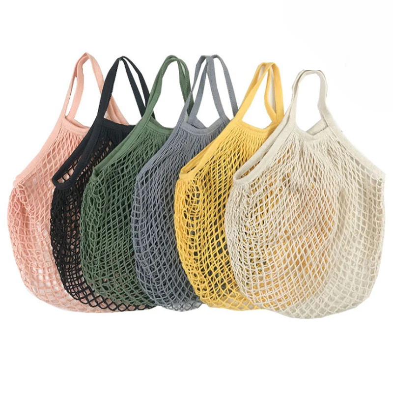 Produce Bag Reusable Mesh - Foldable Cotton Mesh Shopping Bag Reusable