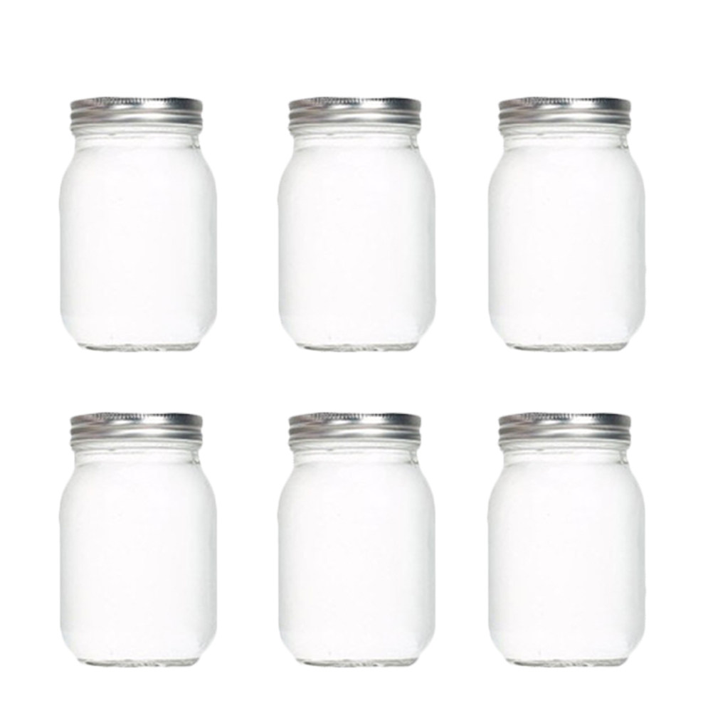 Food Storage With Glass Lids - 6Pcs Transparent Round Glass Jars with