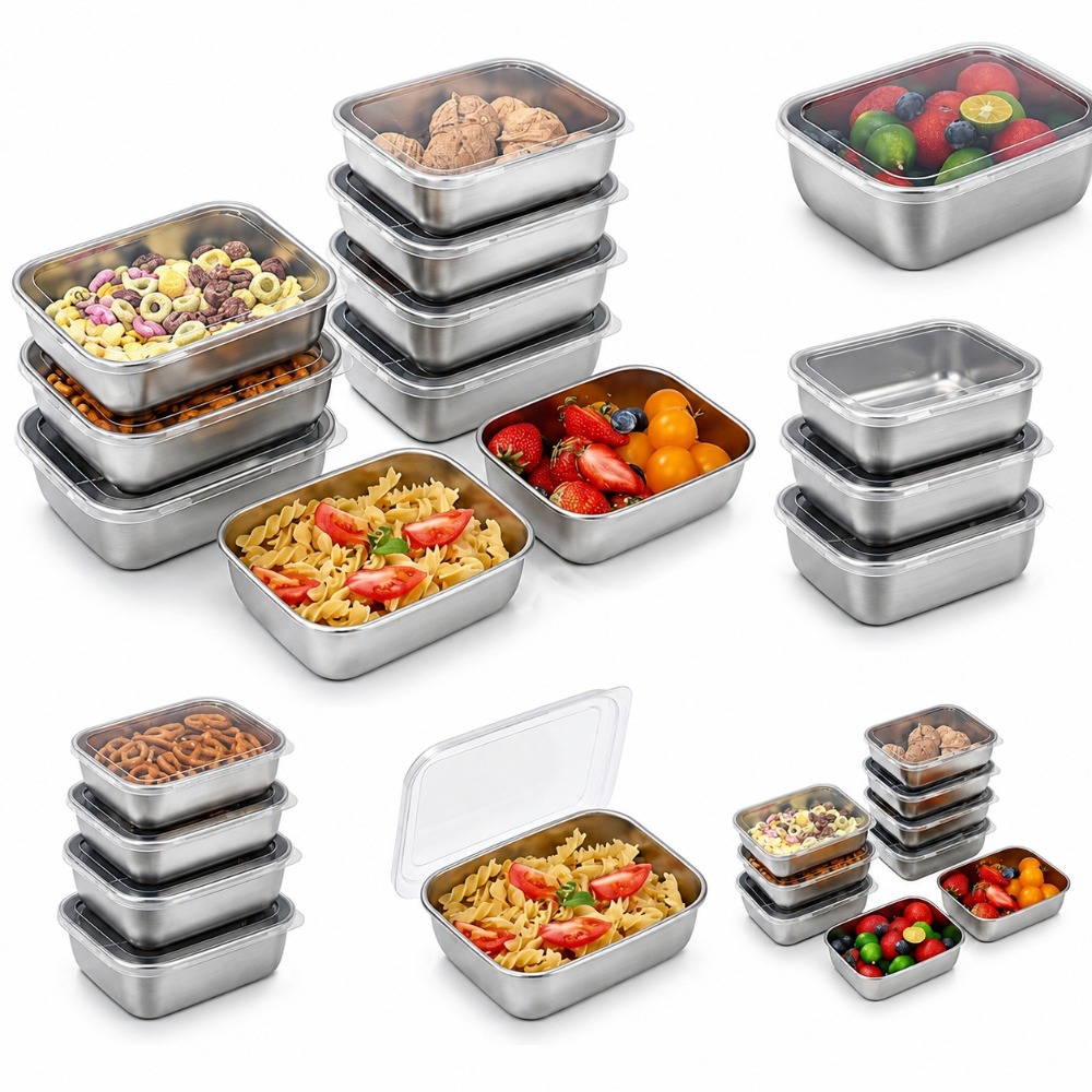 Food Storage In Stainless Steel - 6PCS Stainless Steel Food Storage Containers