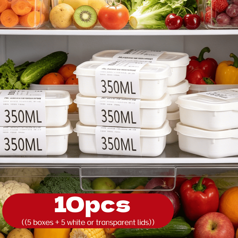 Food Storage Cabinet - 10Pcs Reusable Stackable Food Storage Box