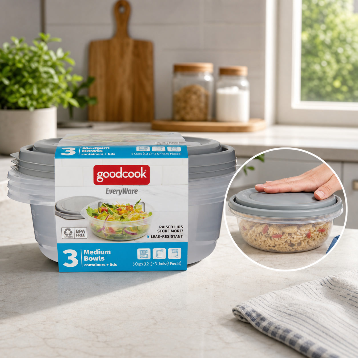 6pcs Round 5 Cup Food Storage  - đánh giá và giá Food Storage In Pantry