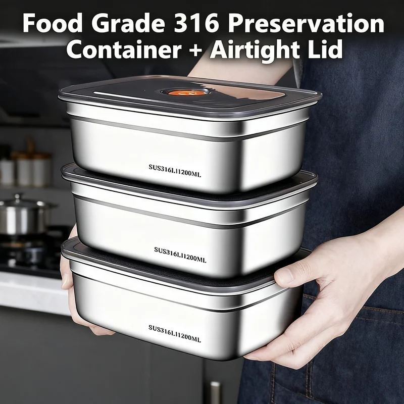 Large Capacity Stainless Steel - đánh giá và giá Food Storage Box Large