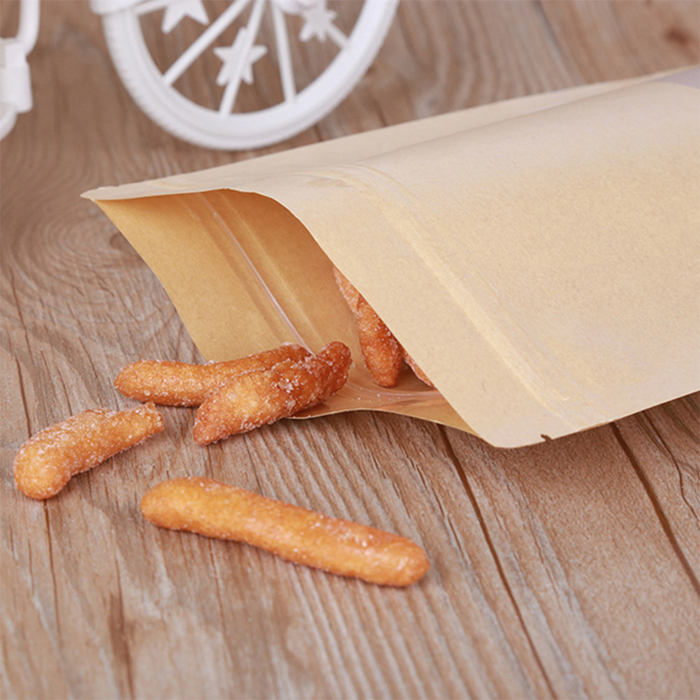 50Pcs Kraft Paper Zipper Seale - đánh giá và giá Food Storage Zipper Bags