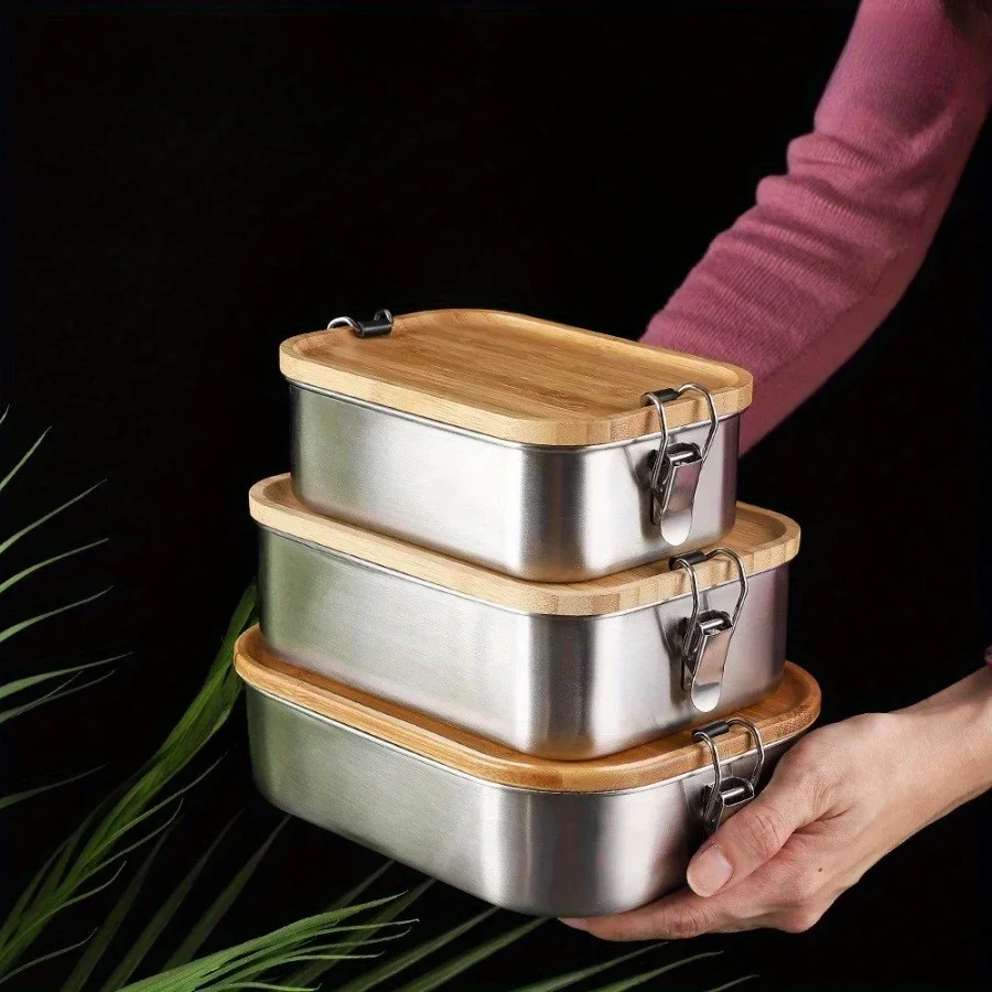 New 304 Stainless Steel Bamboo - đánh giá và giá Food Storage Unit