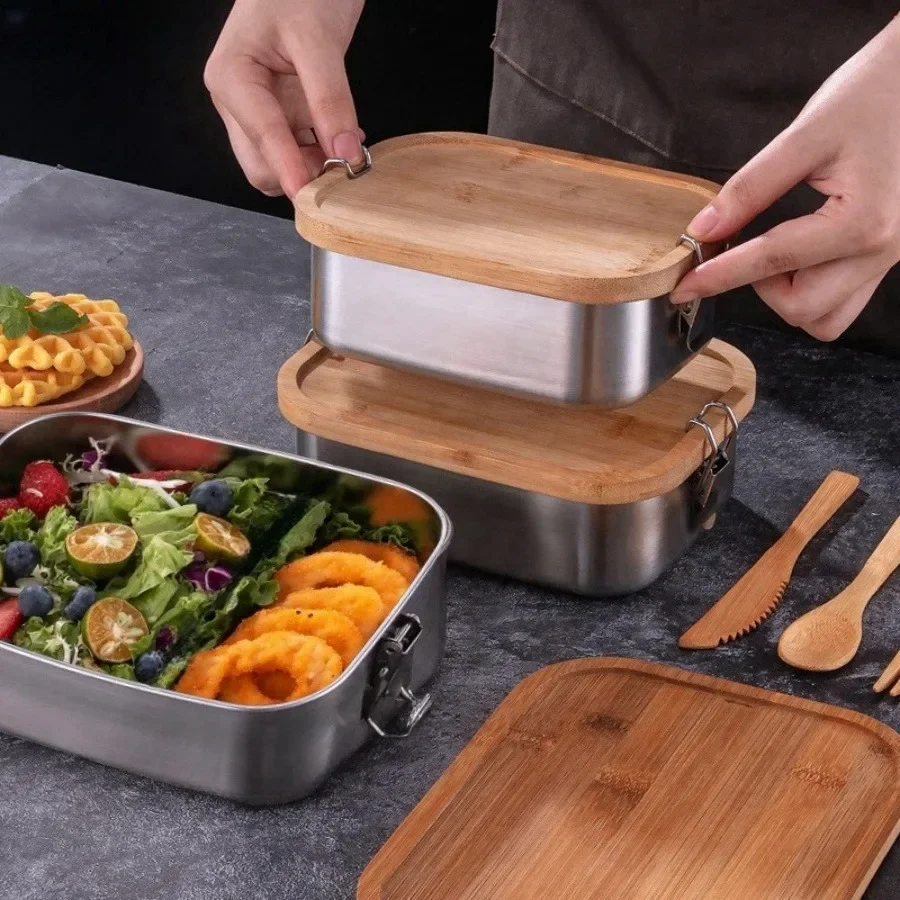 New 304 Stainless Steel Bamboo - đánh giá và giá Food Storage Unit