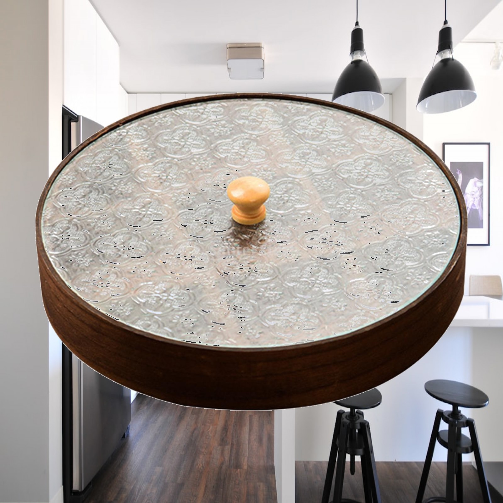 Large Capacity Wooden Serving  - đánh giá và giá Food Storage With Glass Lids