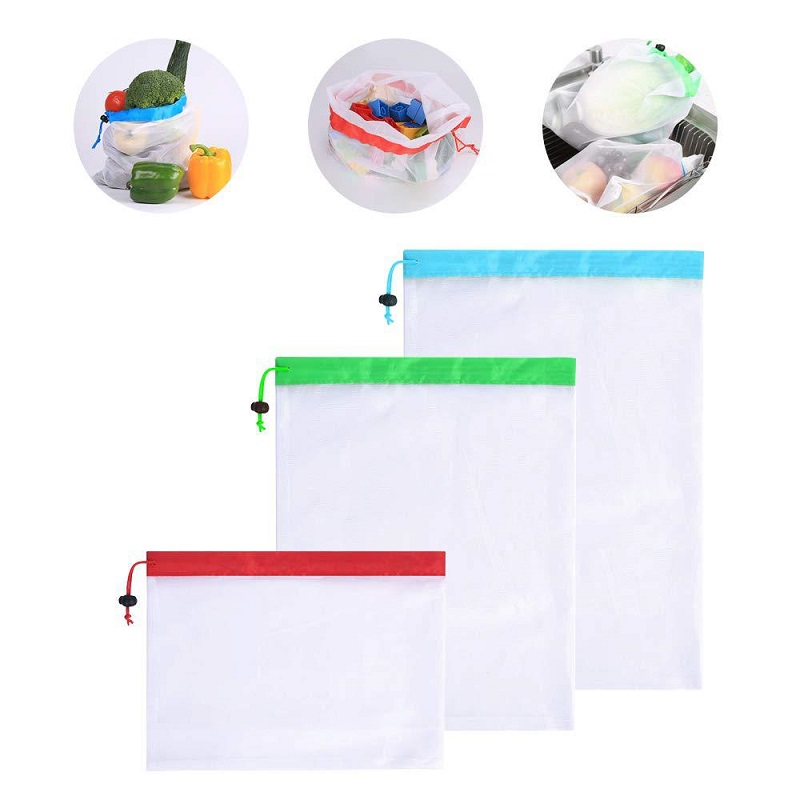 3 Sizes Reusable Mesh Produce  - đánh giá và giá Produce Bag Reusable Mesh