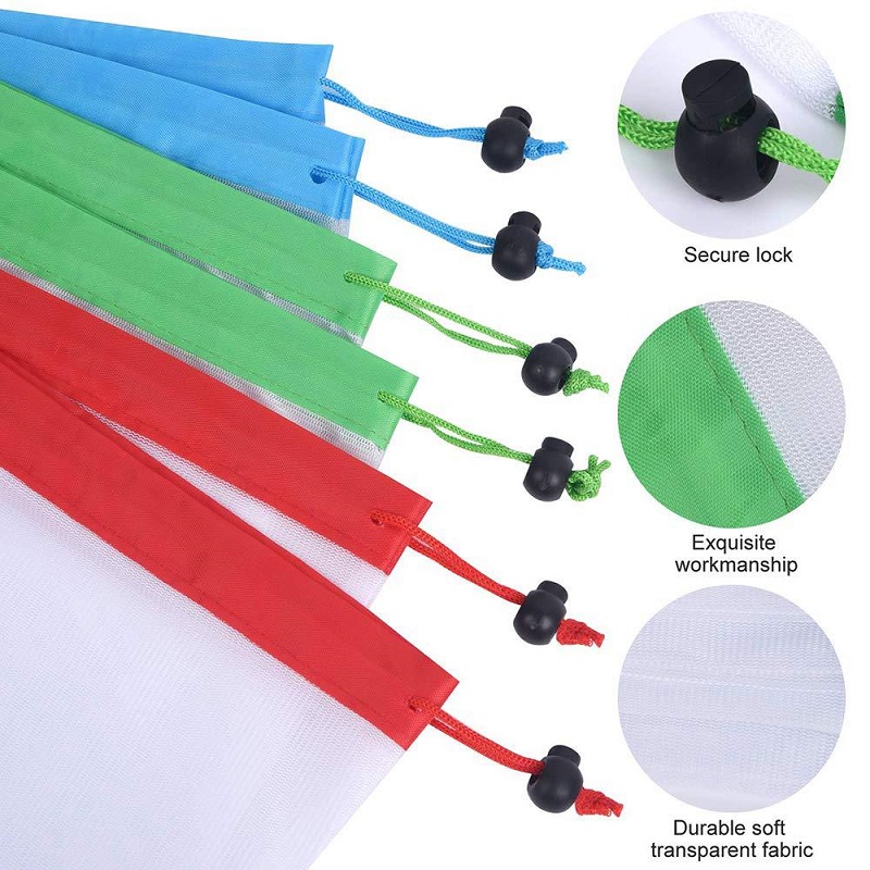 3 Sizes Reusable Mesh Produce  - đánh giá và giá Produce Bag Reusable Mesh