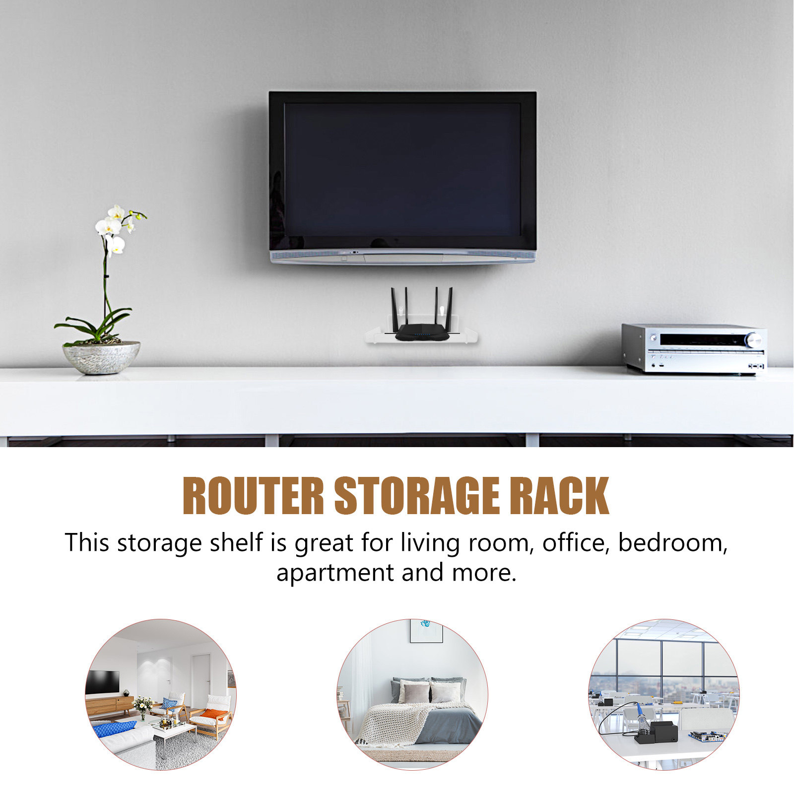 No-Drilling Wall Mount Router  - đánh giá và giá Food Storage Rack
