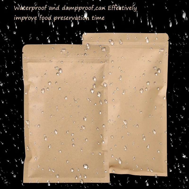 100PCS Brown Kraft Paper Zippe - đánh giá và giá Food Storage Zipper Bags