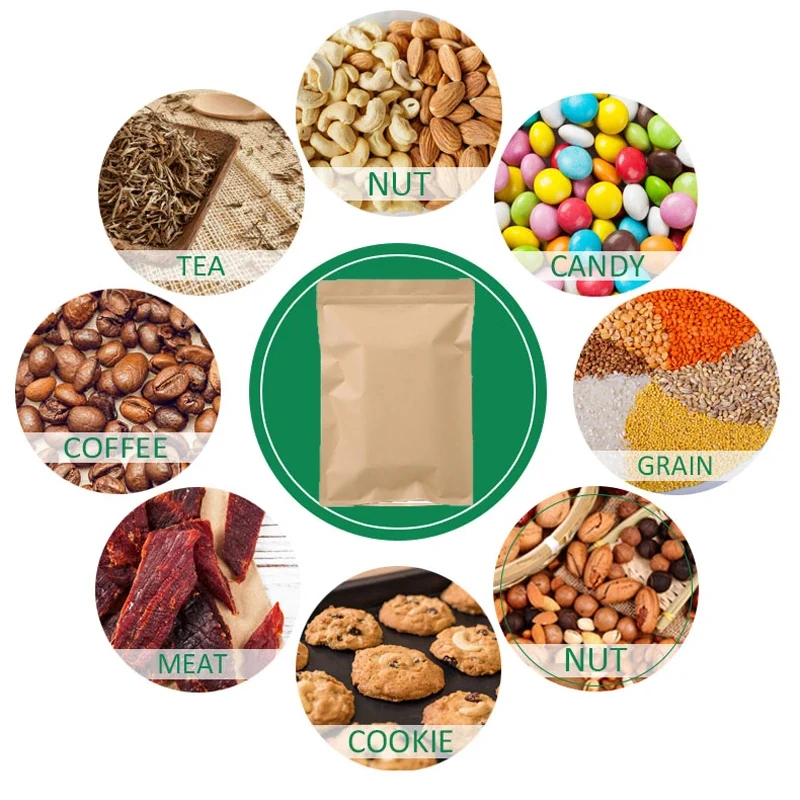 100PCS Brown Kraft Paper Zippe - đánh giá và giá Food Storage Zipper Bags