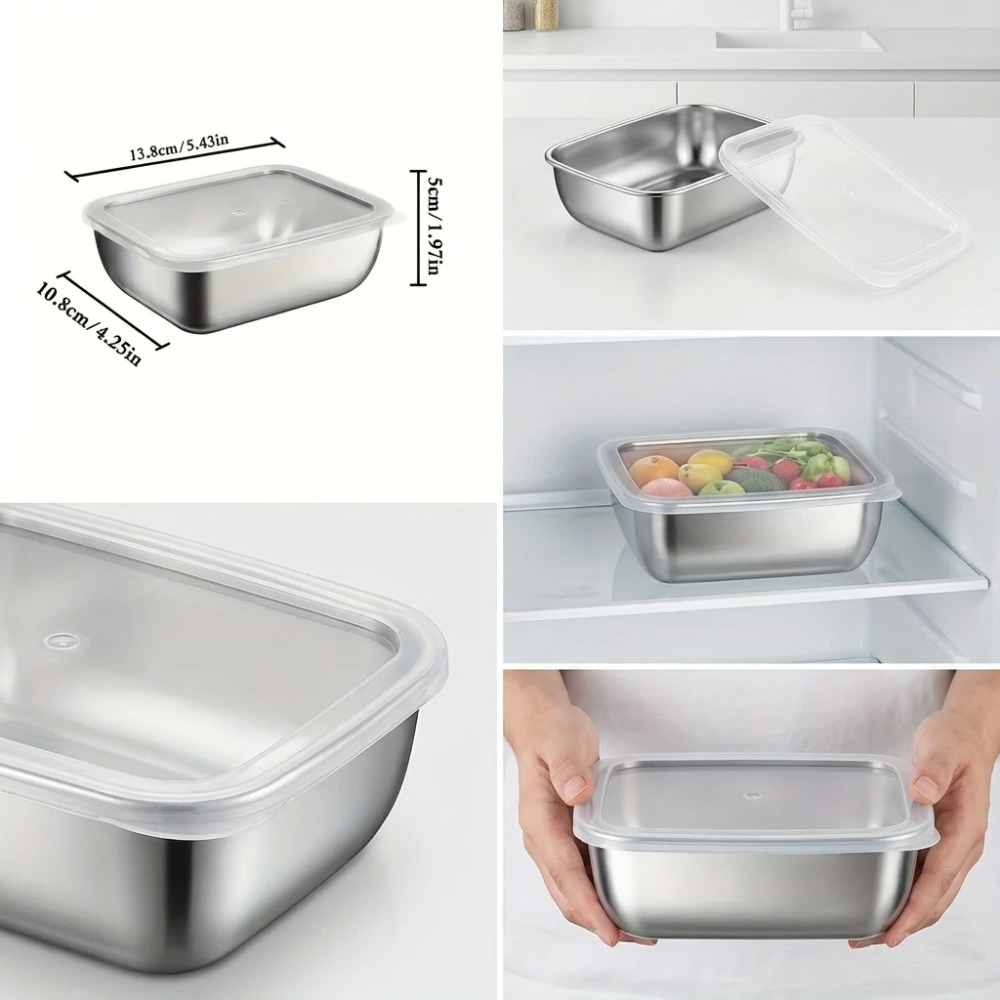 6PCS Stainless Steel Food Stor - đánh giá và giá Food Storage In Stainless Steel