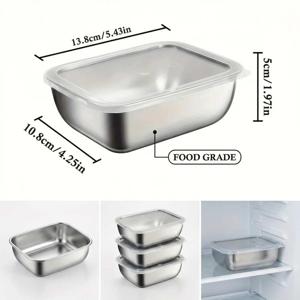 6PCS Stainless Steel Food Stor - đánh giá và giá Food Storage In Stainless Steel