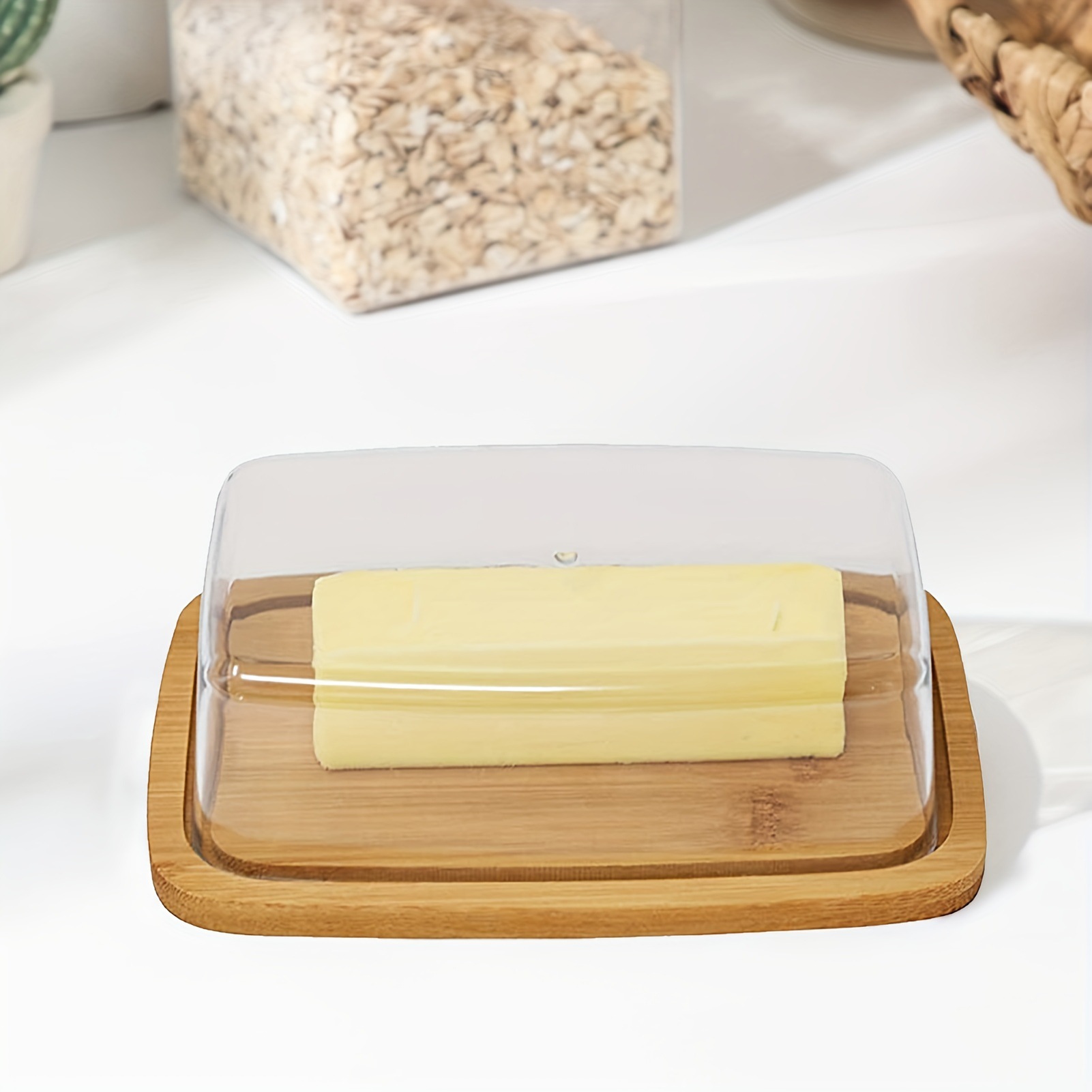 Bamboo Butter Dish Rectangular - đánh giá và giá Food Storage With Glass Lids