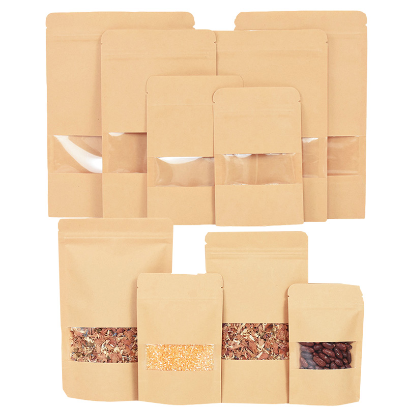 20/50pcs Kraft Paper Zip Lock  - đánh giá và giá Food Storage Zipper Bags
