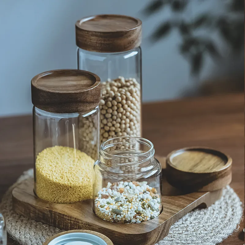 Wood Lid Orgnizer Glass Airtig - đánh giá và giá Food Storage With Glass Lids