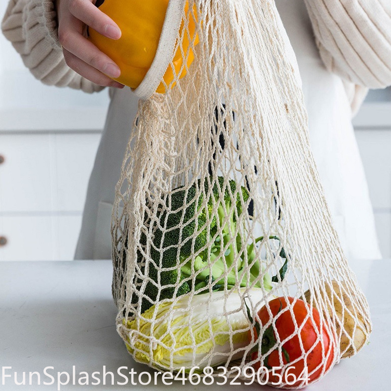Handheld Foldable Cotton Mesh  - đánh giá và giá Produce Bag Reusable Mesh