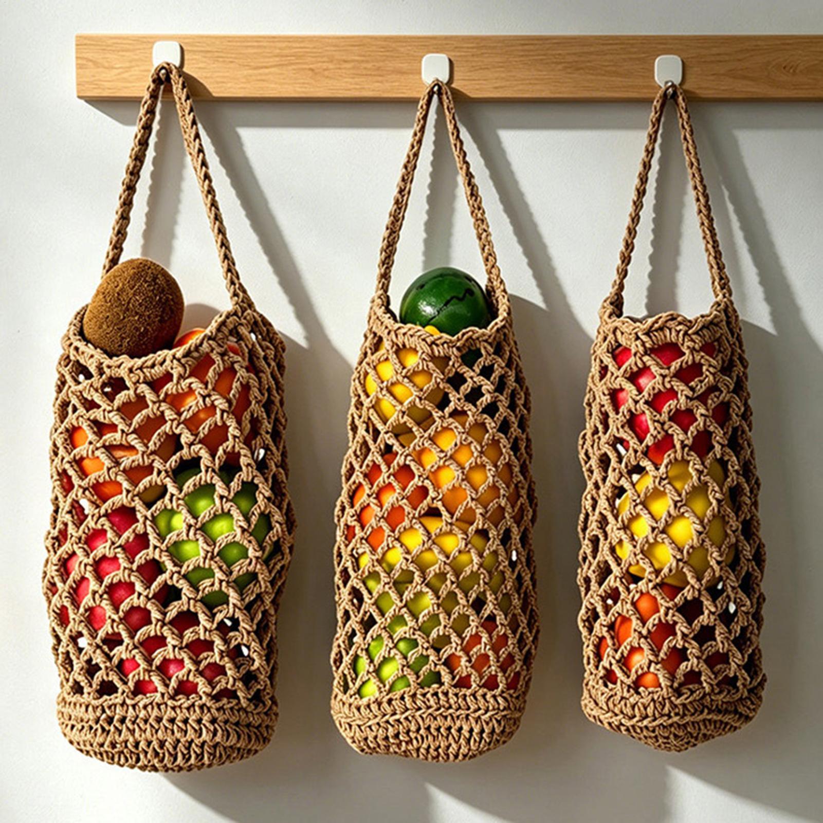 Boho Hand Woven Vegetable Stor - đánh giá và giá Produce Bag Reusable Mesh